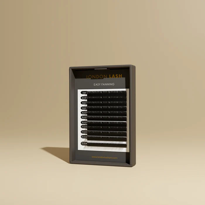 Black London Lash Box of Easy Fanning Lashes in 0.07