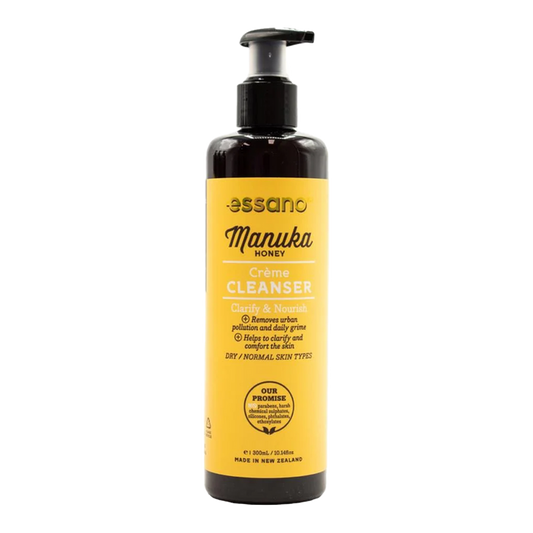 Essano Manuka Honey Creme Cleanser tube, enriched with Manuka honey and aloe vera to hydrate and cleanse dry skin