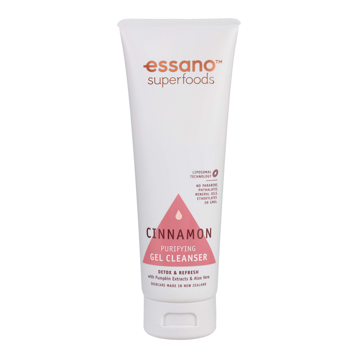 Essano Superfoods Cinnamon Purifying Gel Cleanser – Removes impurities and refreshes the skin with natural ingredients like cinnamon and aloe vera.