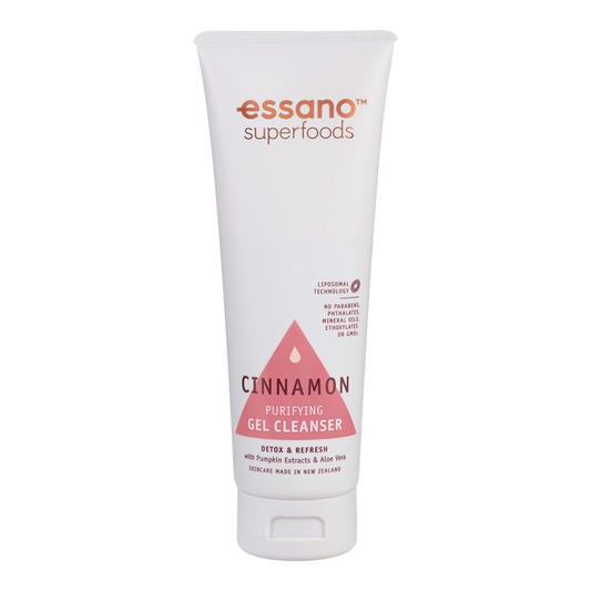 Essano Superfoods Cinnamon Purifying Gel Cleanser – Removes impurities and refreshes the skin with natural ingredients like cinnamon and aloe vera.