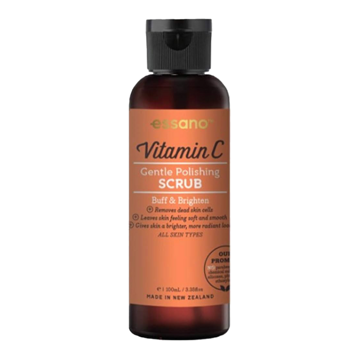 Essano Vitamin C Gentle Polishing Scrub – Removes dead skin cells with organic exfoliants for smoother, brighter skin.