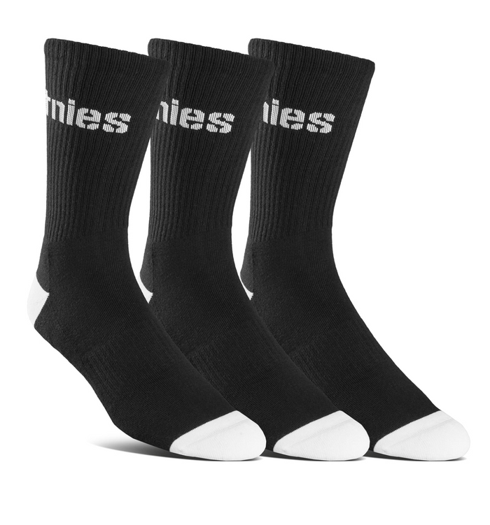 Etnies Stencil Icon 3-Pack Crew Socks in Black