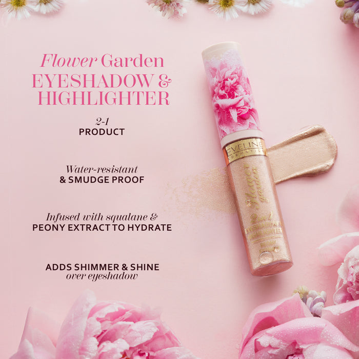 Eveline Cosmetics Flower Garden Eyeshadow & Highlighter-Golden Shade 6.5 ml