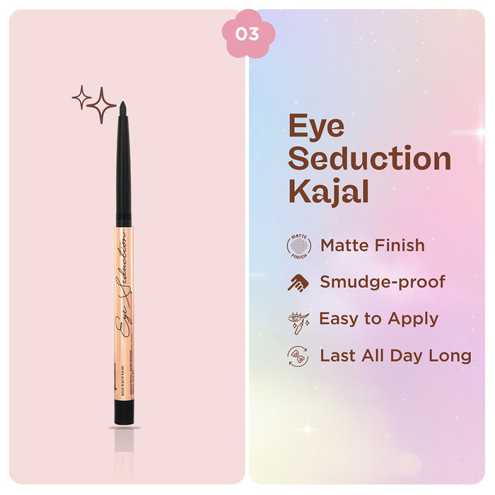 Eye Makeup Trio Combo –Mascara & Eyeliner & Kajal