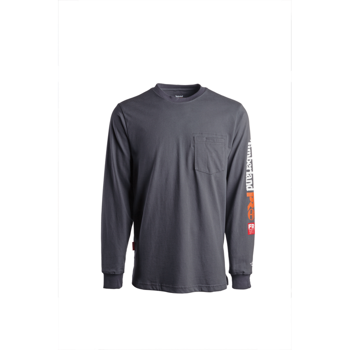 FLAME RESISTANT COTTON CORE POCKET T-SHIRT WITH SLEEVE LOGO (BIG/TALL) - 003-Charcoal | Timberland PRO TB0A1VE1