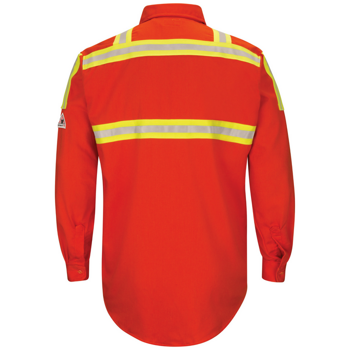 FR ENHANCED VISIBILITY UNIFORM SHIRT WITH STRIPING - OR-Orange | Bulwark SLAT