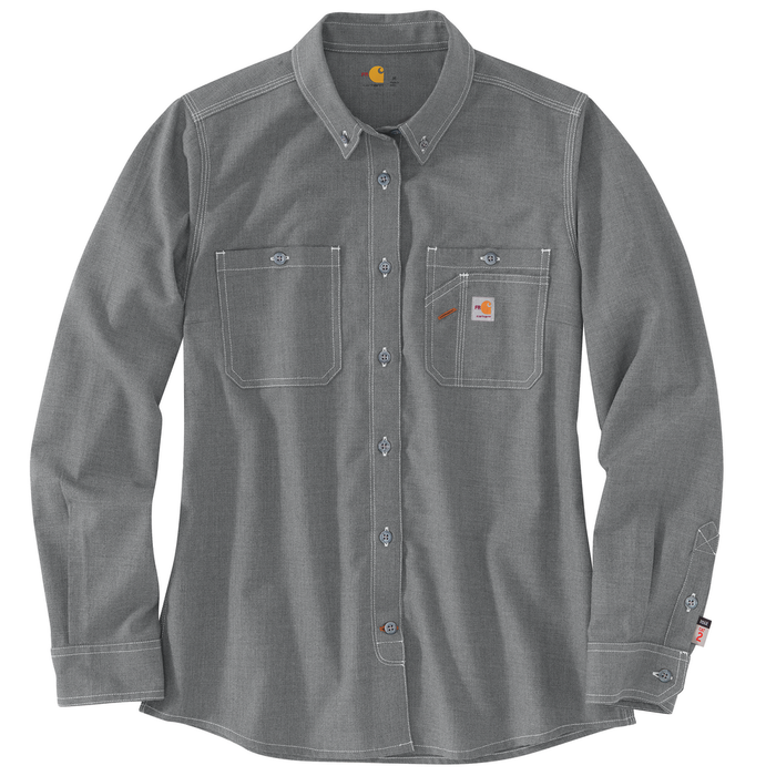 FR FORCE RELAXED FIT LONG SLEEVE SHIRT - GRY-Gray | Carhartt 104147