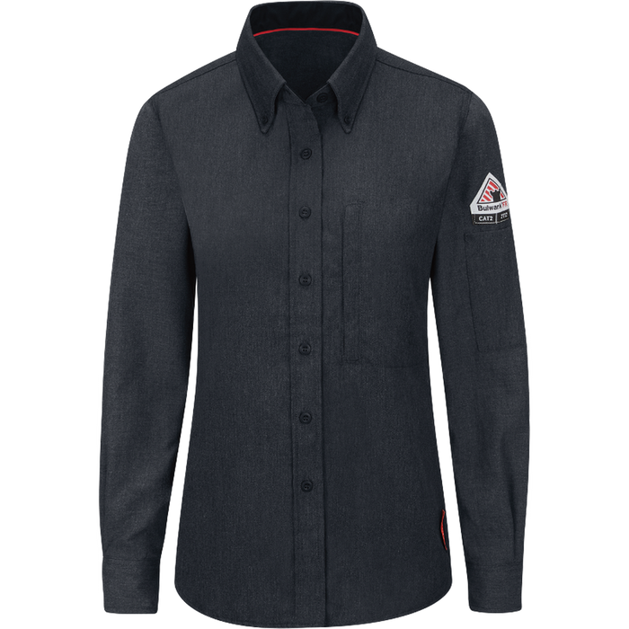 FR IQ SERIES COMFORT WOVEN LONG SLEEVE SHIRT - NV-Navy | Bulwark QS51