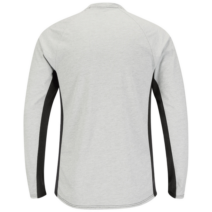 FR LONG SLEEVE BASELAYER WITH MESH GUSSET - GY-Grey | Bulwark MPU8