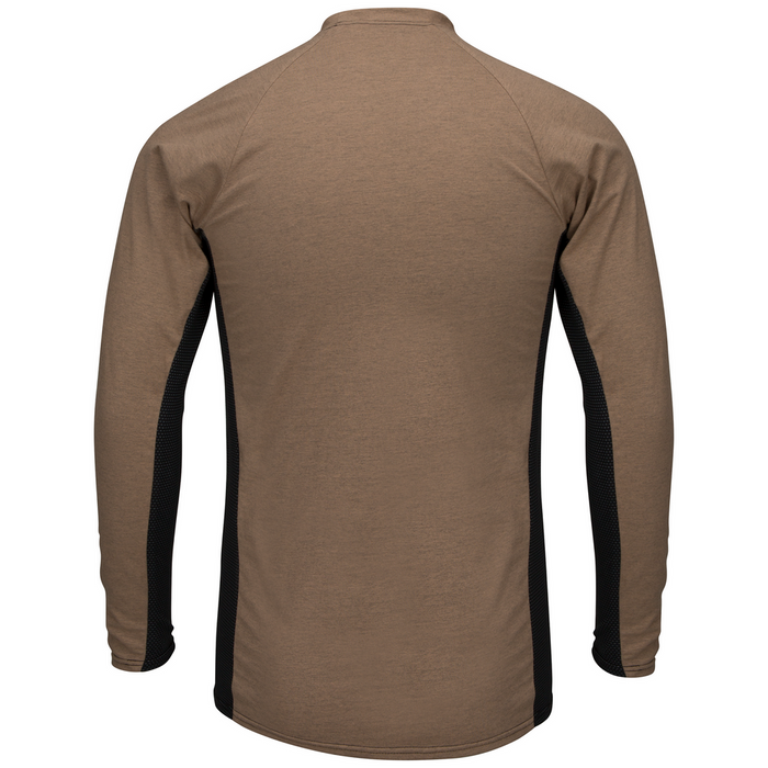 FR LONG SLEEVE BASELAYER WITH MESH GUSSET AND POCKET - KH-Khaki | Bulwark MPS8