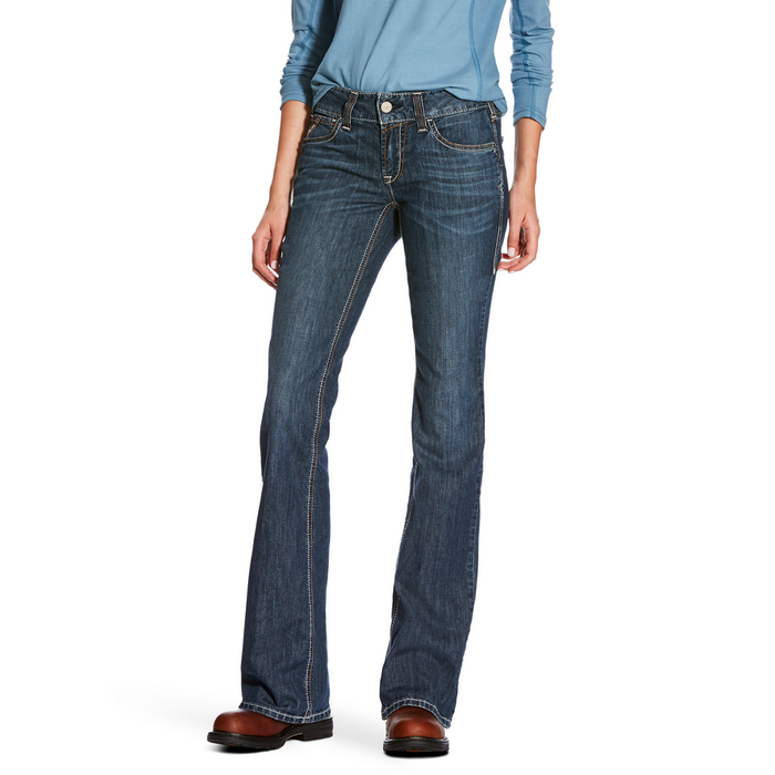 FR MID RISE DURALIGHT ELLA BOOT CUT JEAN - 400-Blue | Ariat 10026006
