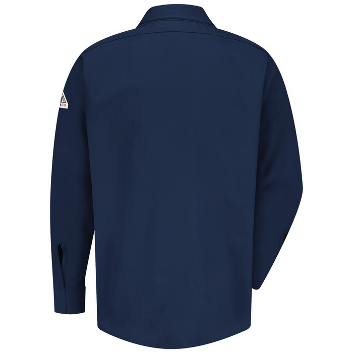 FR MIDWEIGHT GRIPPER-FRONT POCKETLESS WORK SHIRT - NV-Navy | Bulwark SLS2