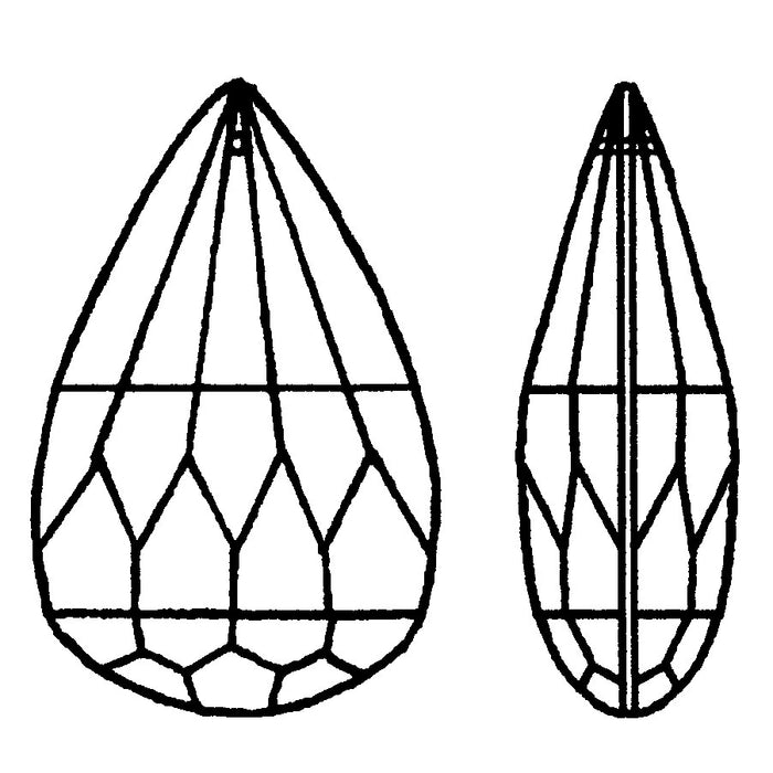 Full Cut Almond Rock Crystal, your choice of 2", 2-1/2", 3", or 3-1/2" sizes (54600)