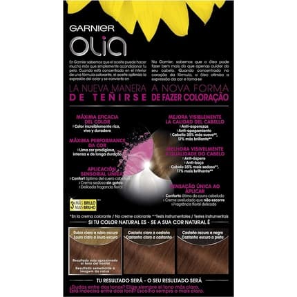 Garnier Olia Permanent Hair Colour – Hazelnut 6.35 Ammonia-Free
