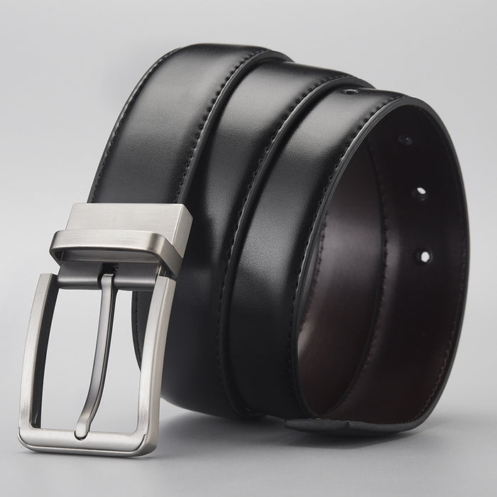 Gentleman Business Style Men's Leather Business Rotation Pin Buckle Belt 🇨🇳