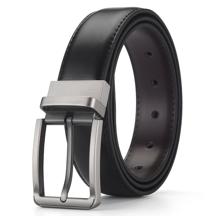 Gentleman Business Style Men's Leather Business Rotation Pin Buckle Belt 🇨🇳