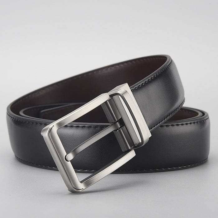 Gentleman Business Style Men's Leather Business Rotation Pin Buckle Belt 🇨🇳