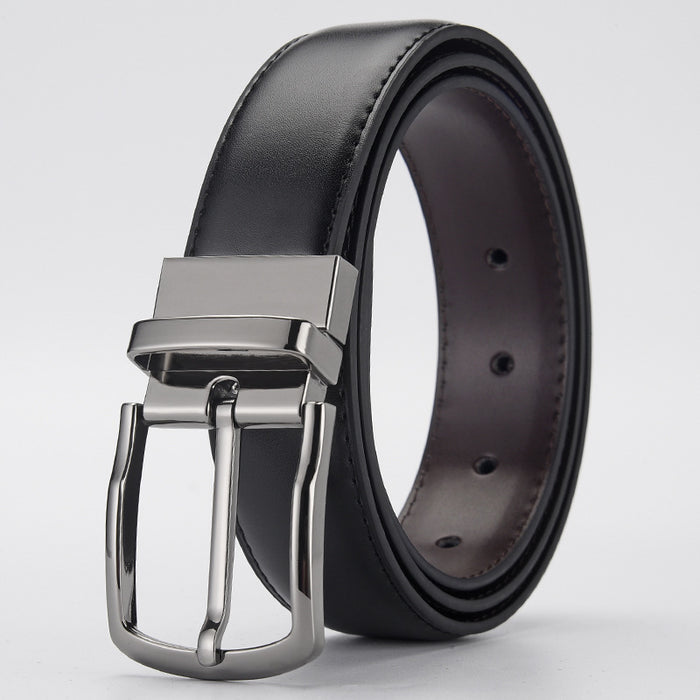 Gentleman Business Style Men's Leather Business Rotation Pin Buckle Belt 🇨🇳