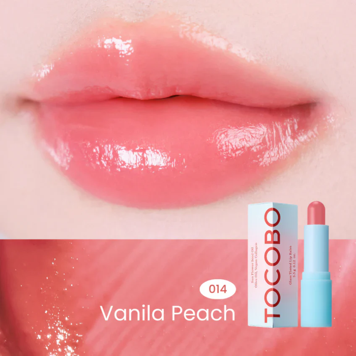 TOCOBO Glass Tinted Lip Balm #014 VANILLA PEACH Nudie Glow Australia