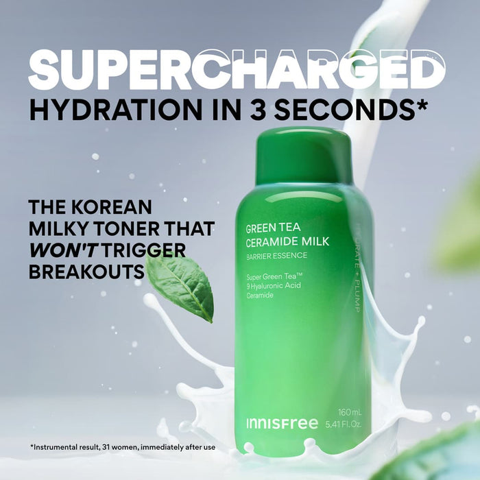 Supercharged hydration in 3 seconds – Green Tea Ceramide Milk is the Korean milky toner that won’t trigger breakouts