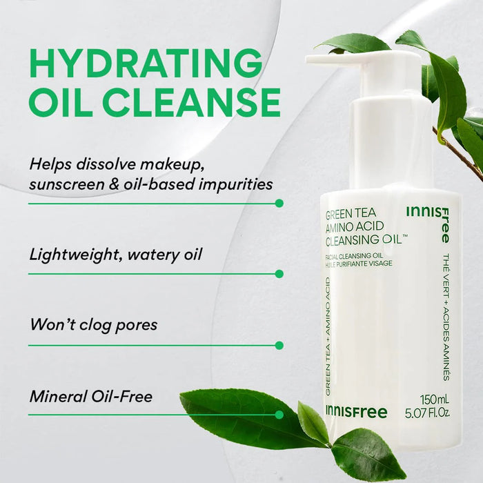 Green Tea Mini Double Cleanse + Hydrate Trio: green tea cleansing oil clinicals