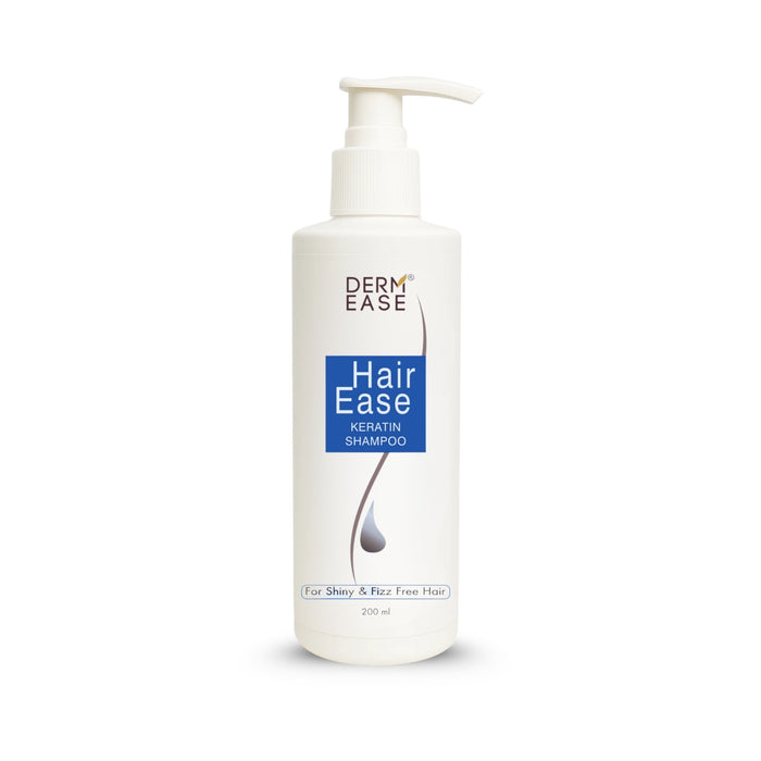 DermEase Hair Ease Keratin Shampoo bottle on a white background