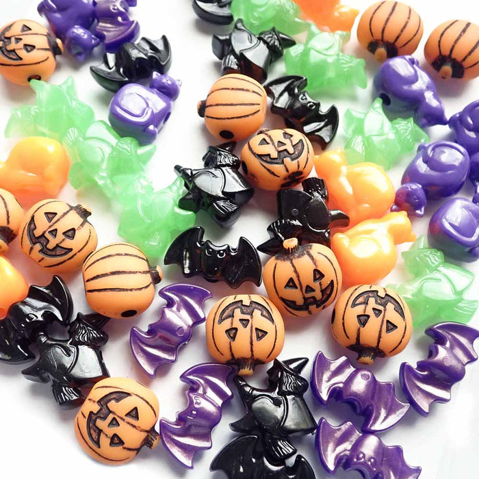 Halloween Party Plastic Beads Mix, 48 beads