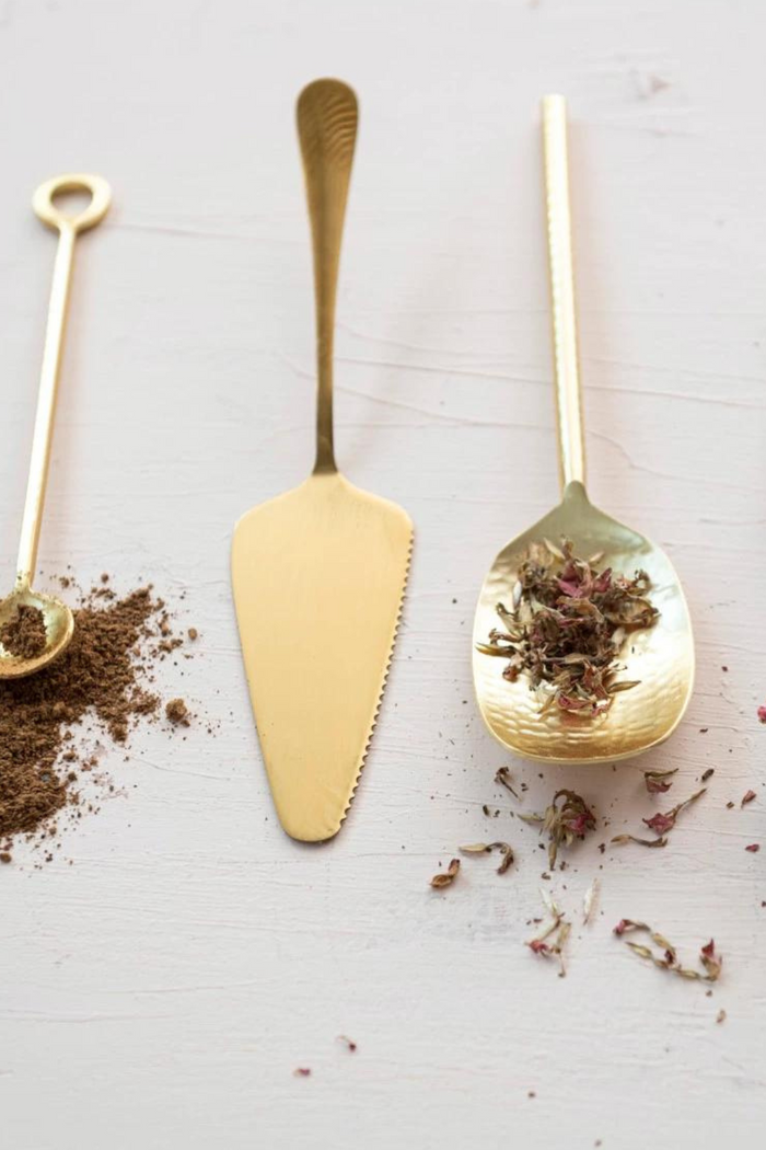 Bloomingville-Hammered-Gold-Stainless-Steel-Serving-Spoon