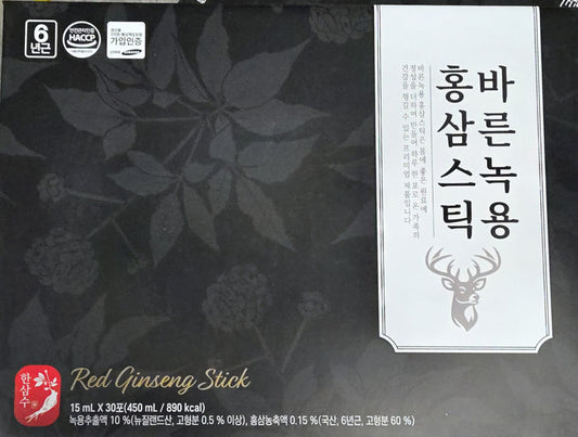 Han Sam Soo Deer Antler Velvet 6Years Korean Red Ginseng 15ml x 30 PK