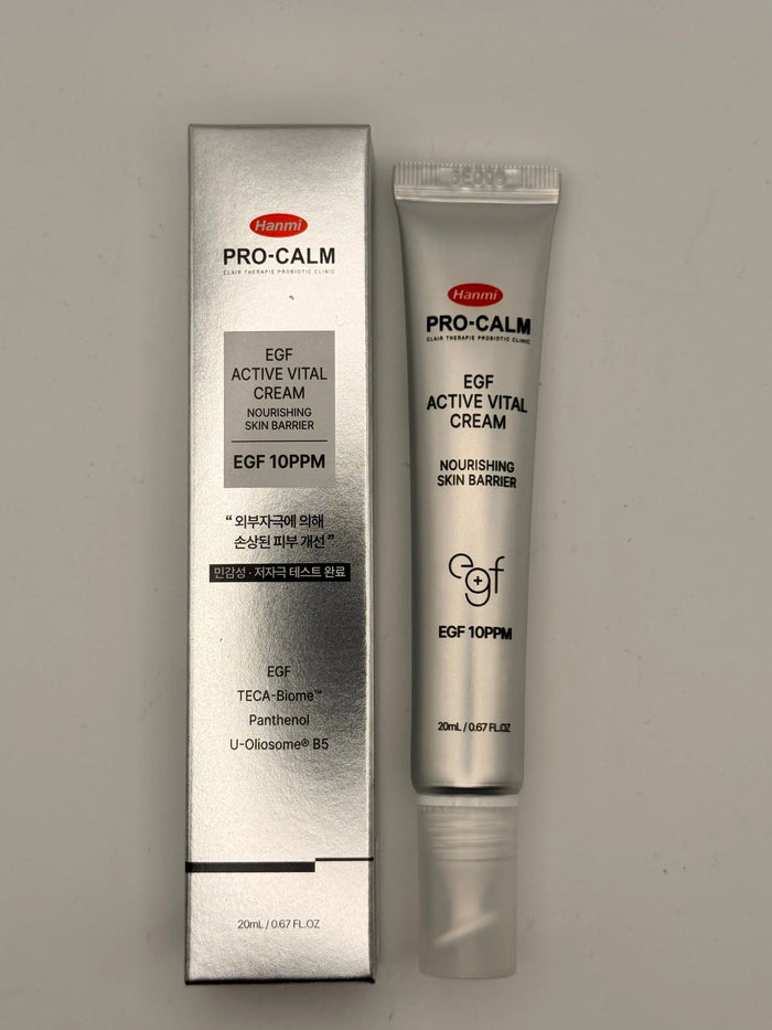"Hanmi Pro-Calm EGF Active Vital Cream 20g - Korean EGF cream with centella asiatica for calming redness and skin renewal"