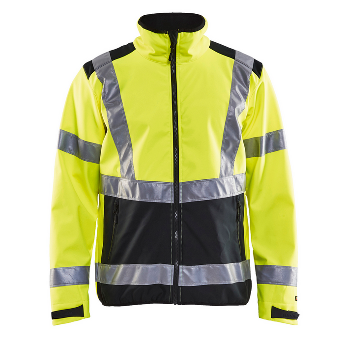 HI-VIS SOFTSHELL JACKET - 3399-Yellow Black | Blaklader 49772517