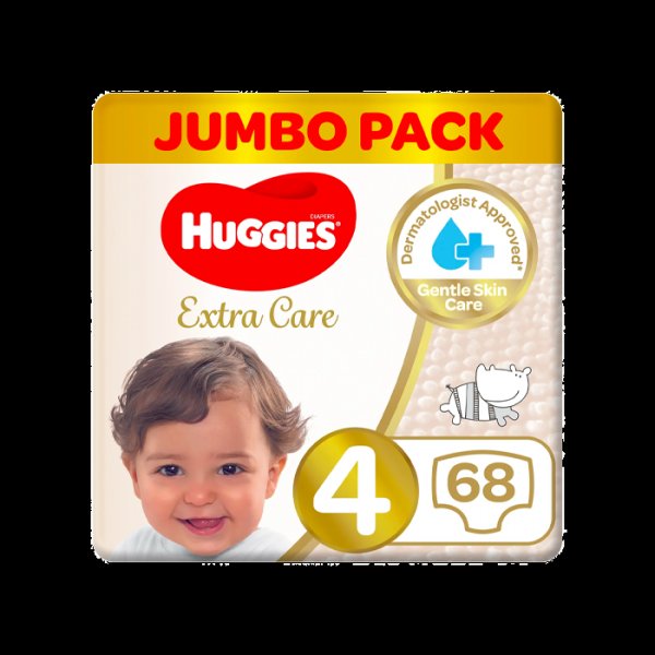 Huggies Extra Care Jumbo Pack Size 4 68's