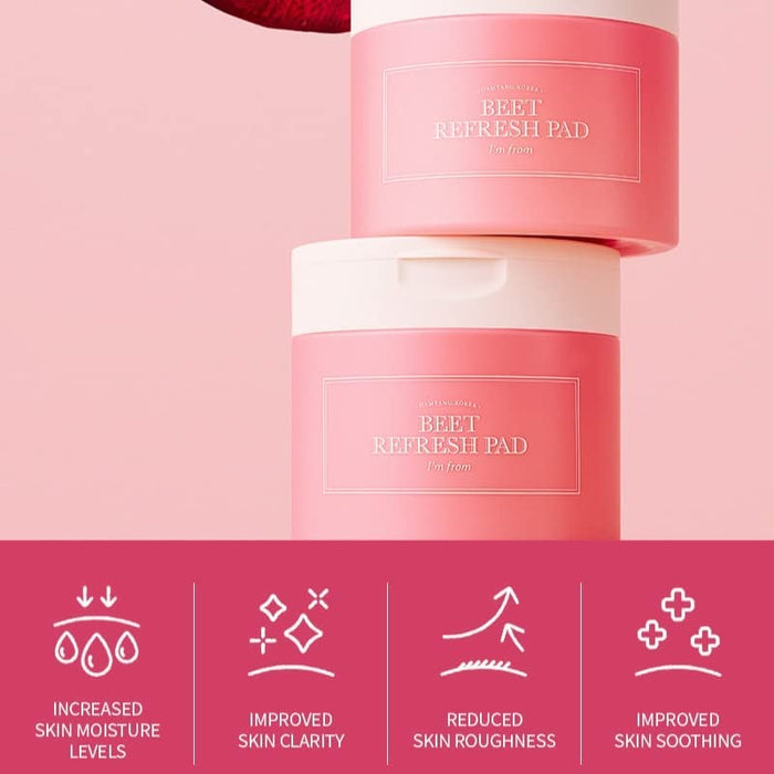 [ImFrom] Beet Refresh Pad - 60 Sheets-Luxiface.com