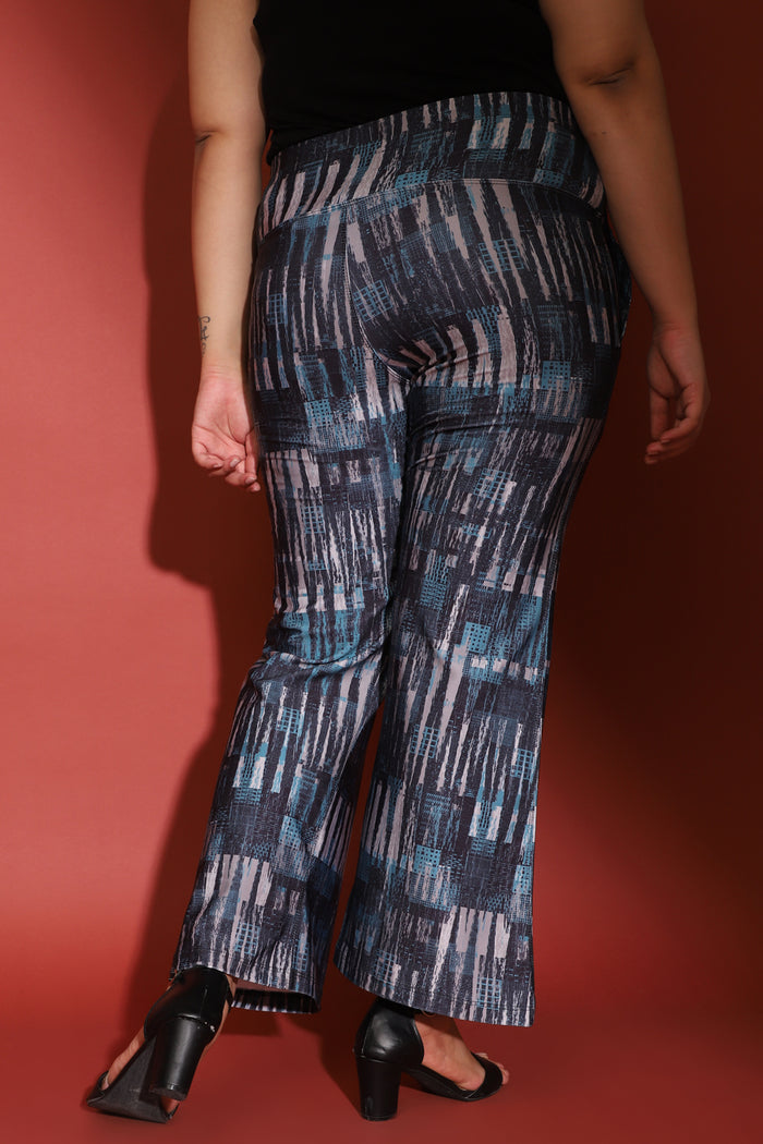 Indigo Printed Bootcut Pants