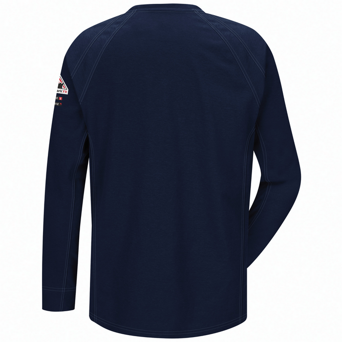 IQ SERIES FR LONG SLEEVE COMFORT KNIT T-SHIRT - DB-Dark Blue | Bulwark QT32