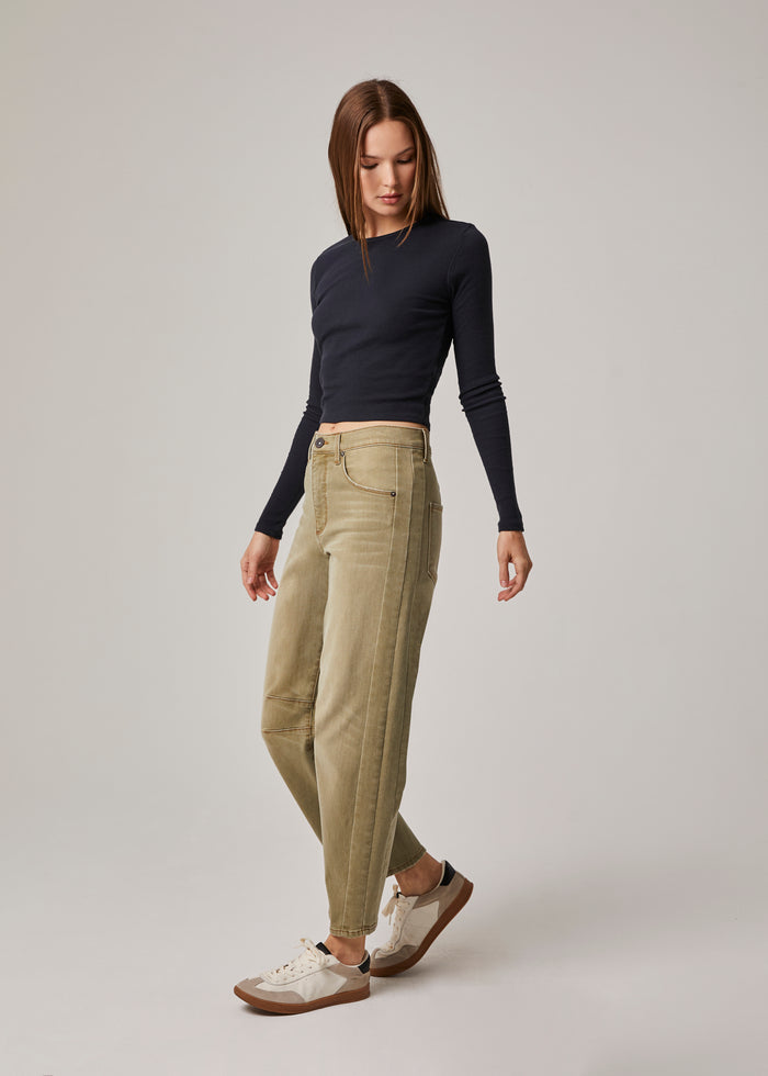 Edyson - Jack High Rise Slouchy Barrel Jeans - Light Olive Hamilton -