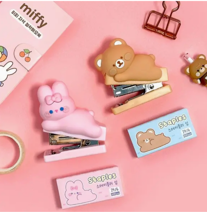 K-Wonderland: Animal Figure Stapler Set – Cute Bunny & Bear Edition