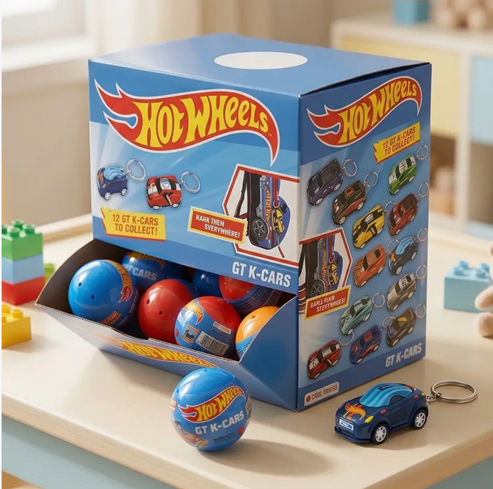K-Wonderland: Hot Wheels Pull Back CarMystery Keychain