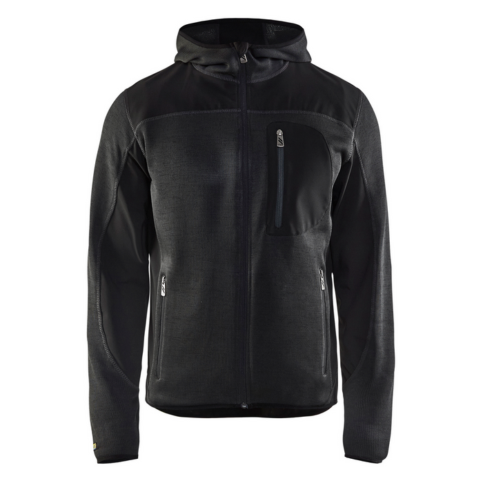 KNITTED ZIP FRONT JACKET - 9799-Dark Grey/Black | Blaklader 49402117