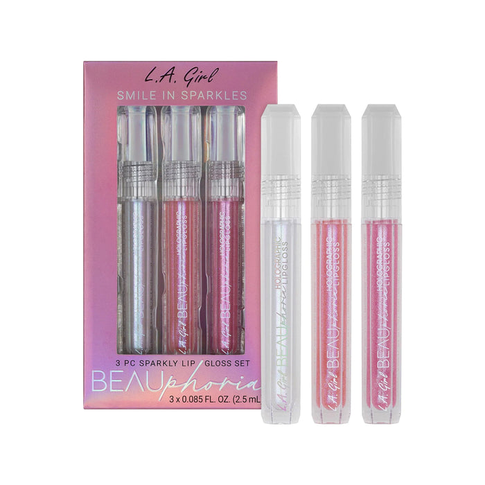 L.A. Girl BeauPhoria 3Pc Holographic Lip gloss Set