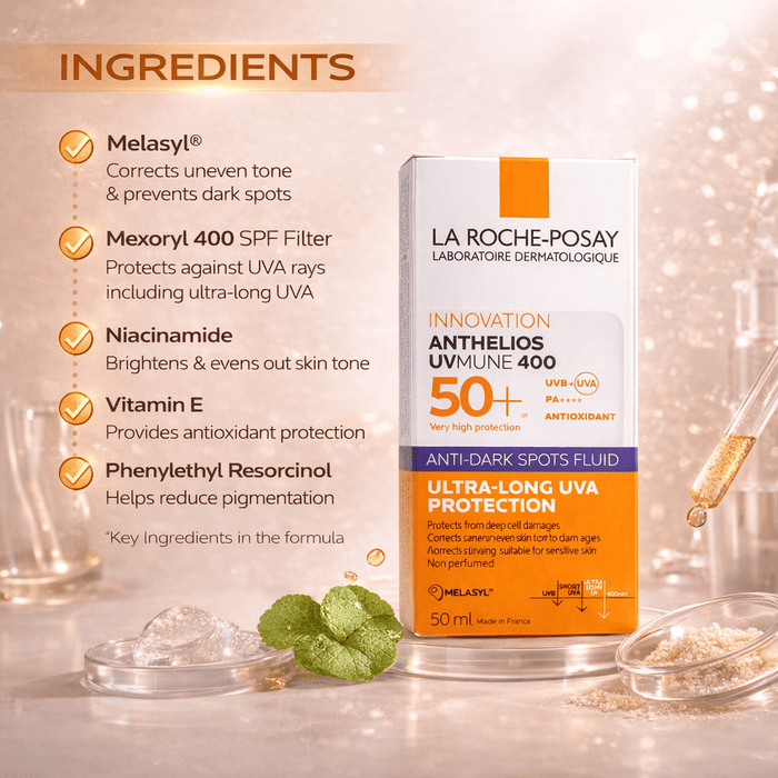 La Roche - Posay Innovation Anthelios UVMune 400 SPF 50+ Fluid ( Anti - Dark Sports Fluid ) - Cosmosentials