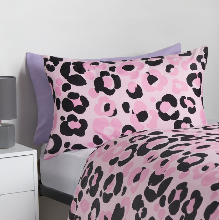 Leopard Print Duvet Cover Set - Pink 🇬🇧