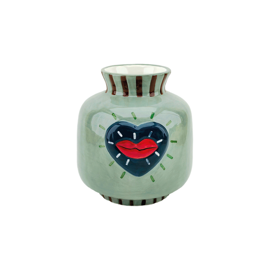 Light Blue Kiss Heart Vase - Precious Sparkle
