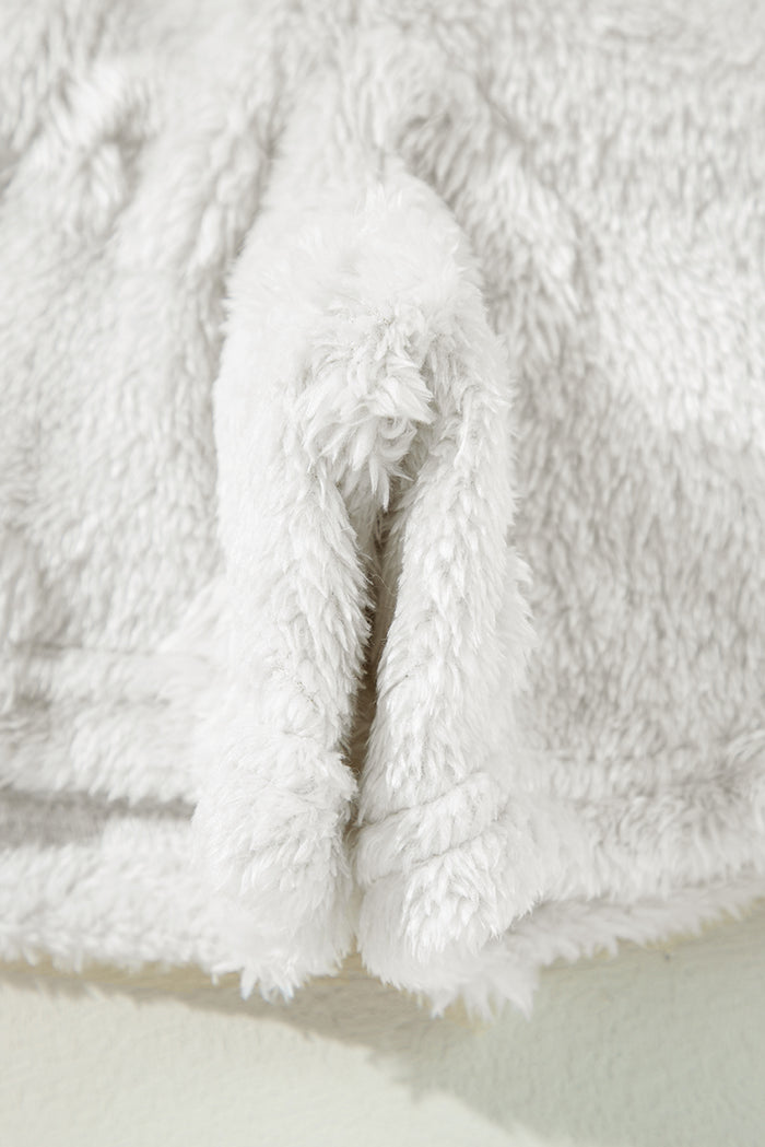 Light Grey Textured Leopard Fleece Loose Two Piece Lounge Set 🇨🇳