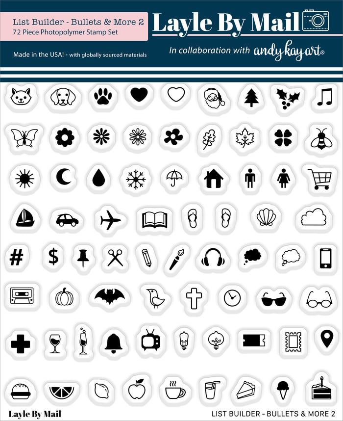 List Builder - Bullets & More 2 -  4x4 Stamp Set