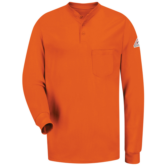 LONG SLEEVE FR LIGHTWEIGHT HENLEY - OR-Orange | Bulwark SEL2
