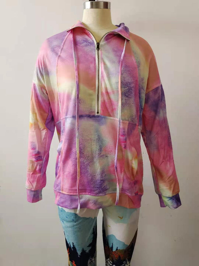 Long Sleeve Lapel Tie-dyed Sweater Spring Wear 🇨🇳