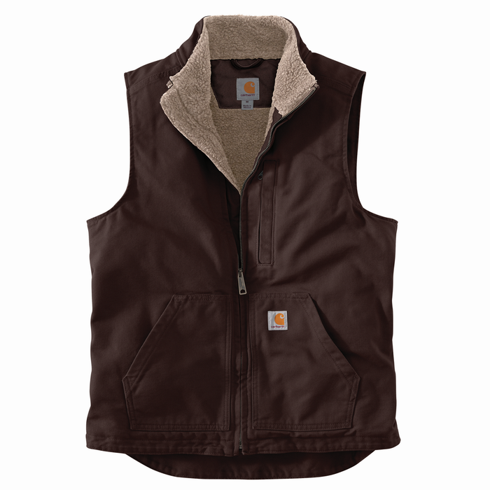 LOOSE FIT WASHED DUCK LINED MOCKNECK VEST - DKB-Dark Brown | Carhartt 104277