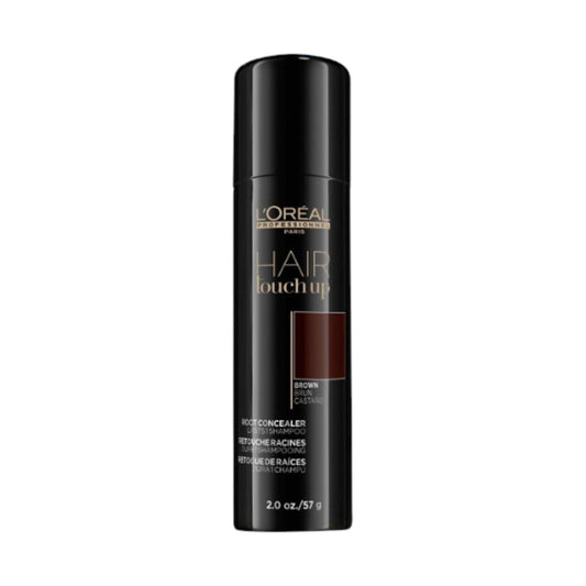 L'Oreal Professional Hair Touch Up Brown in a spray can.