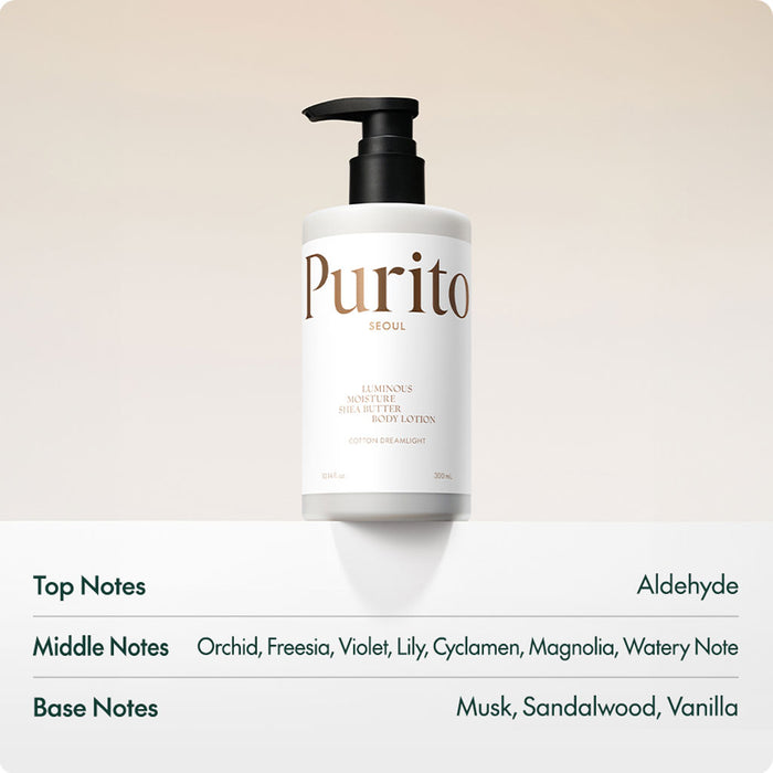 Purito Luminous Moisture Shea Butter Body Lotion Cotton Dreamlight Nudie Glow Australia
